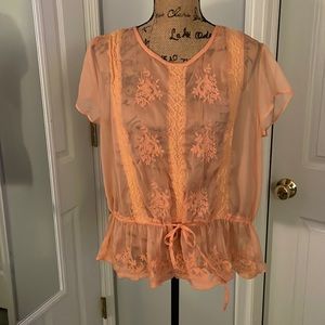 sheer blouse with lace details